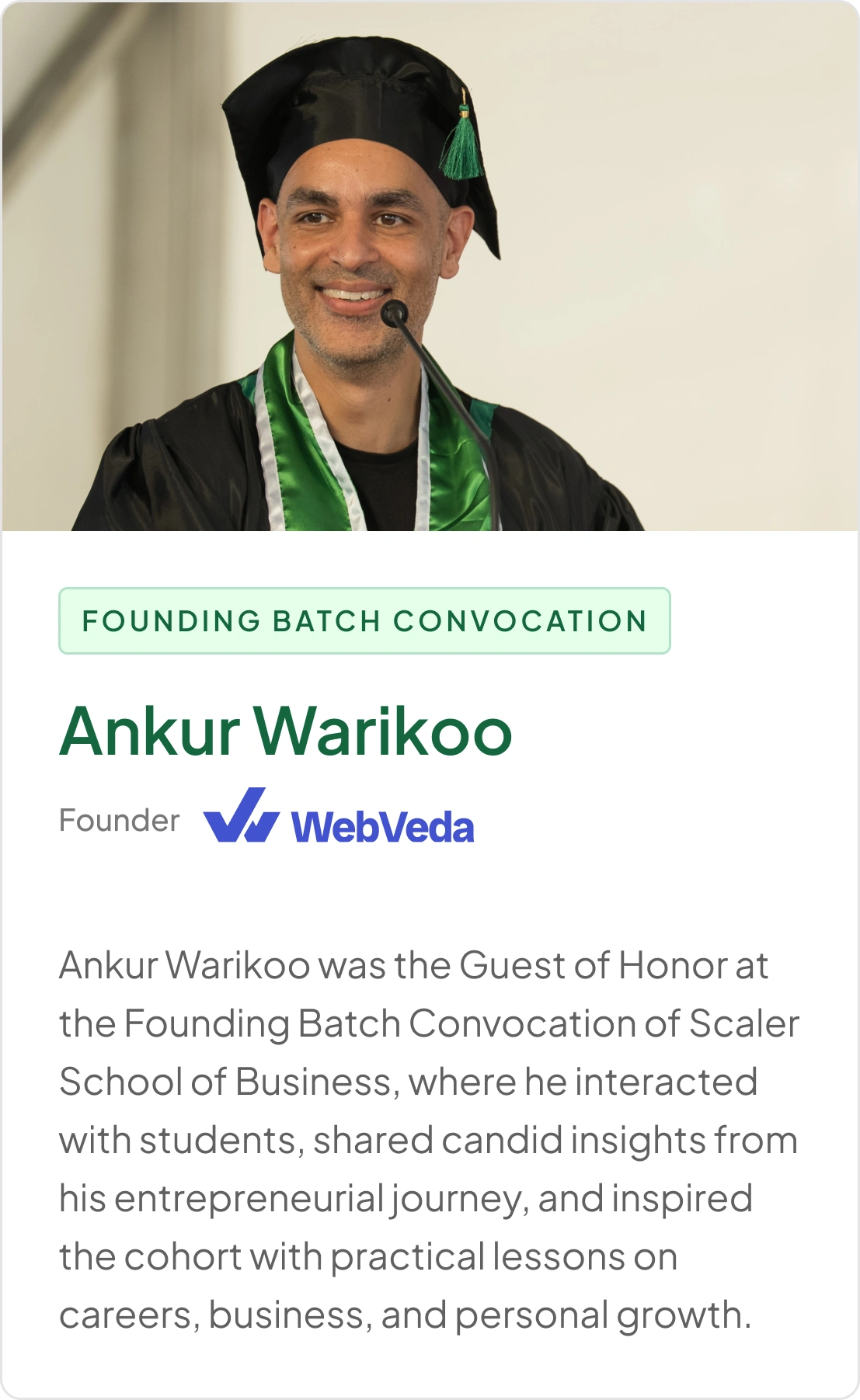 Ankur Warikoo - Founding Batch Convocation at Scaler School of Business