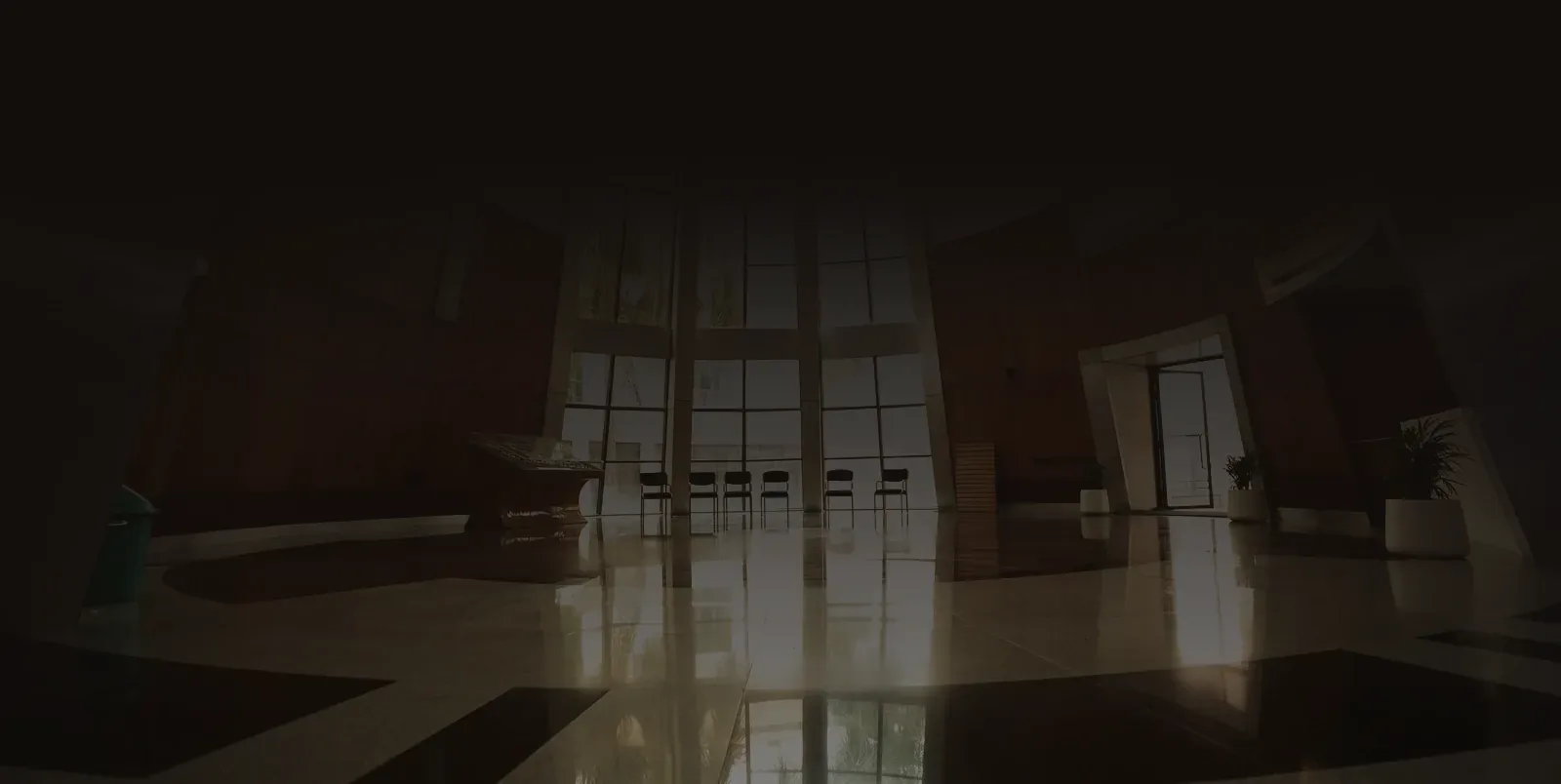 The glass atrium on the Scaler campus