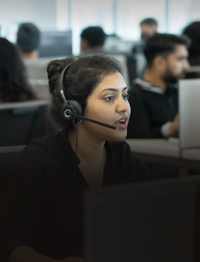 A support agent on a call, for the MobilityHub support AI project