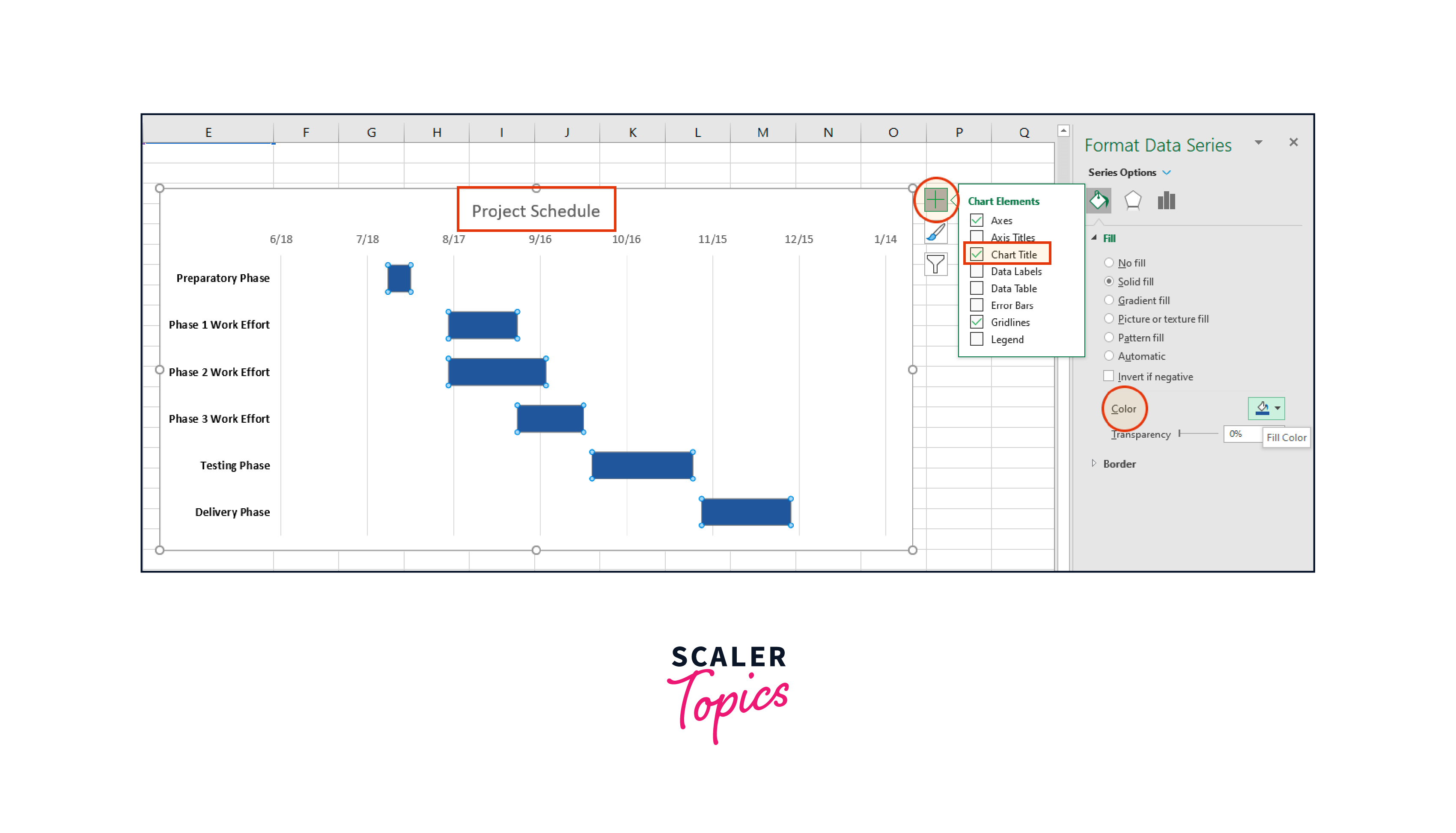 Chart Title checkbox