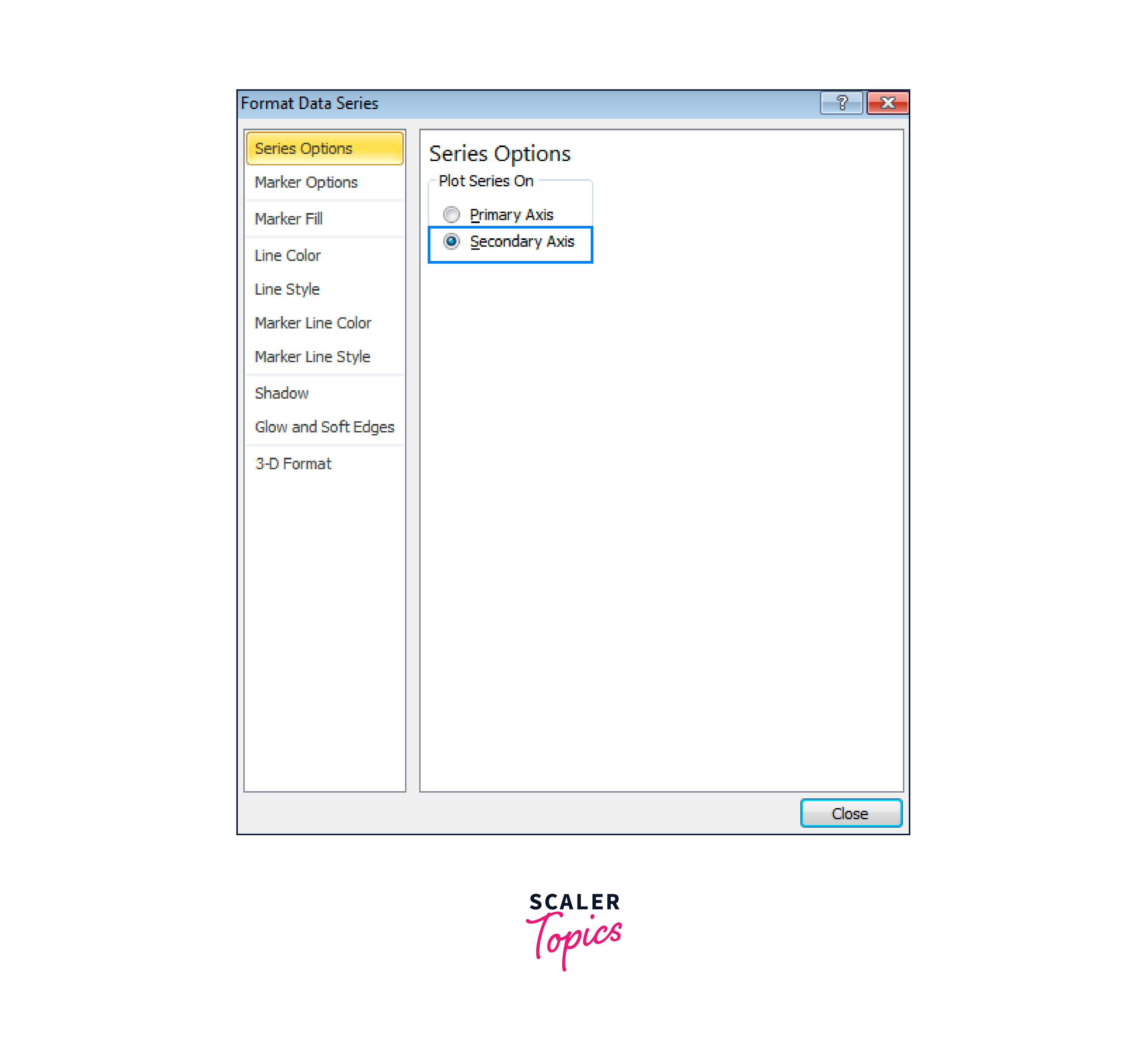Data Series dialogue box
