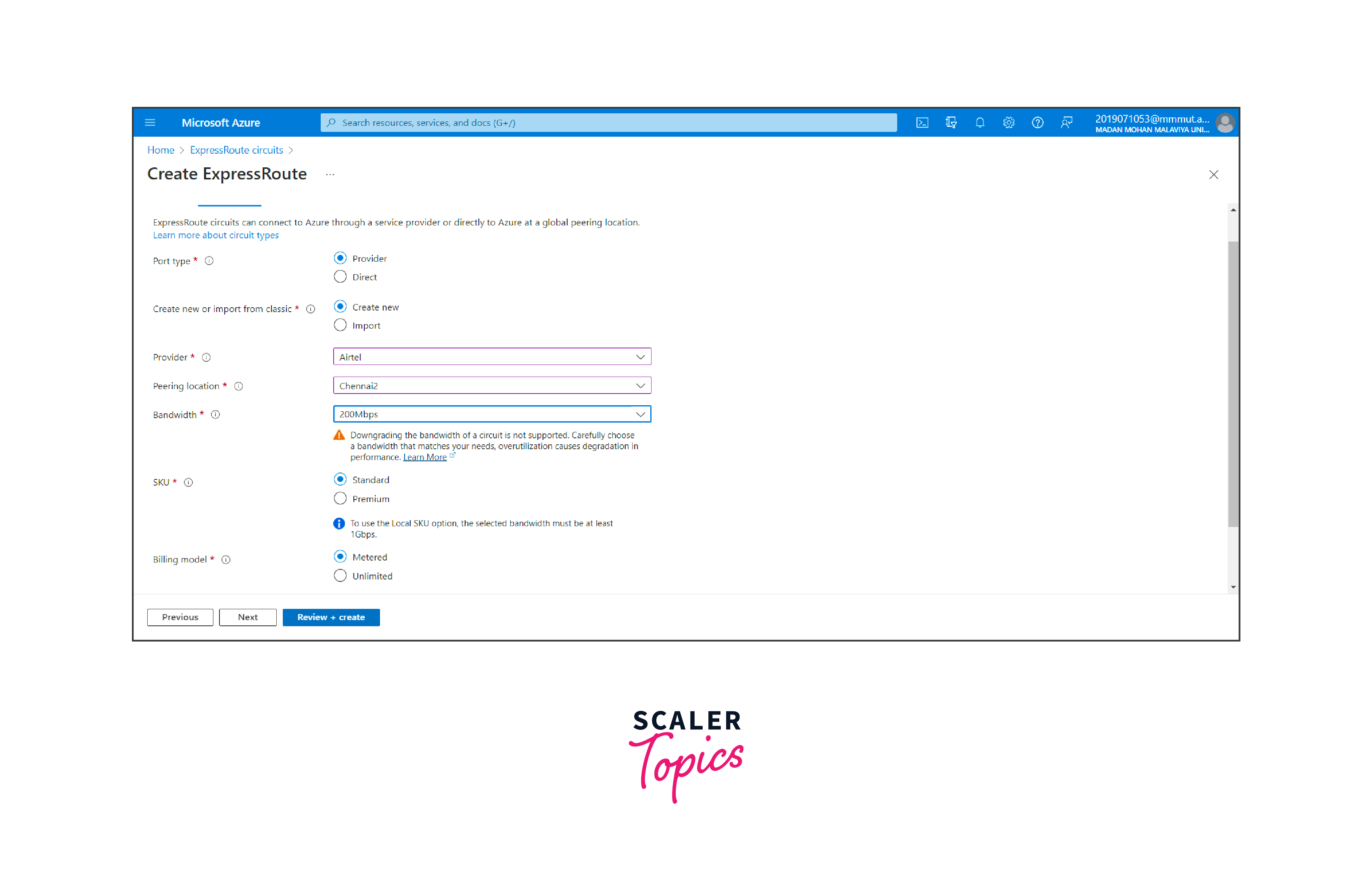 azure expressroute setup
