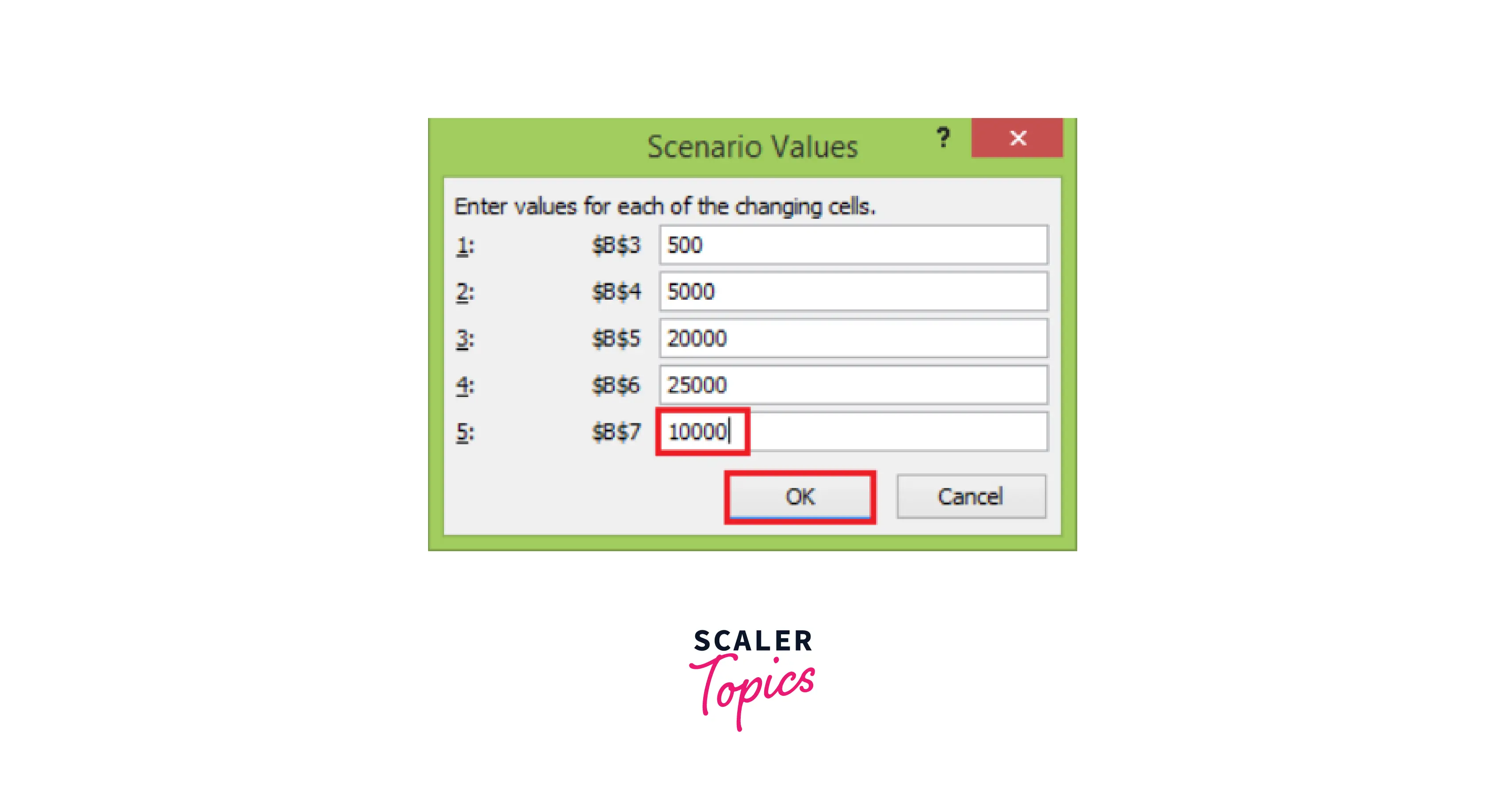 change scenario value