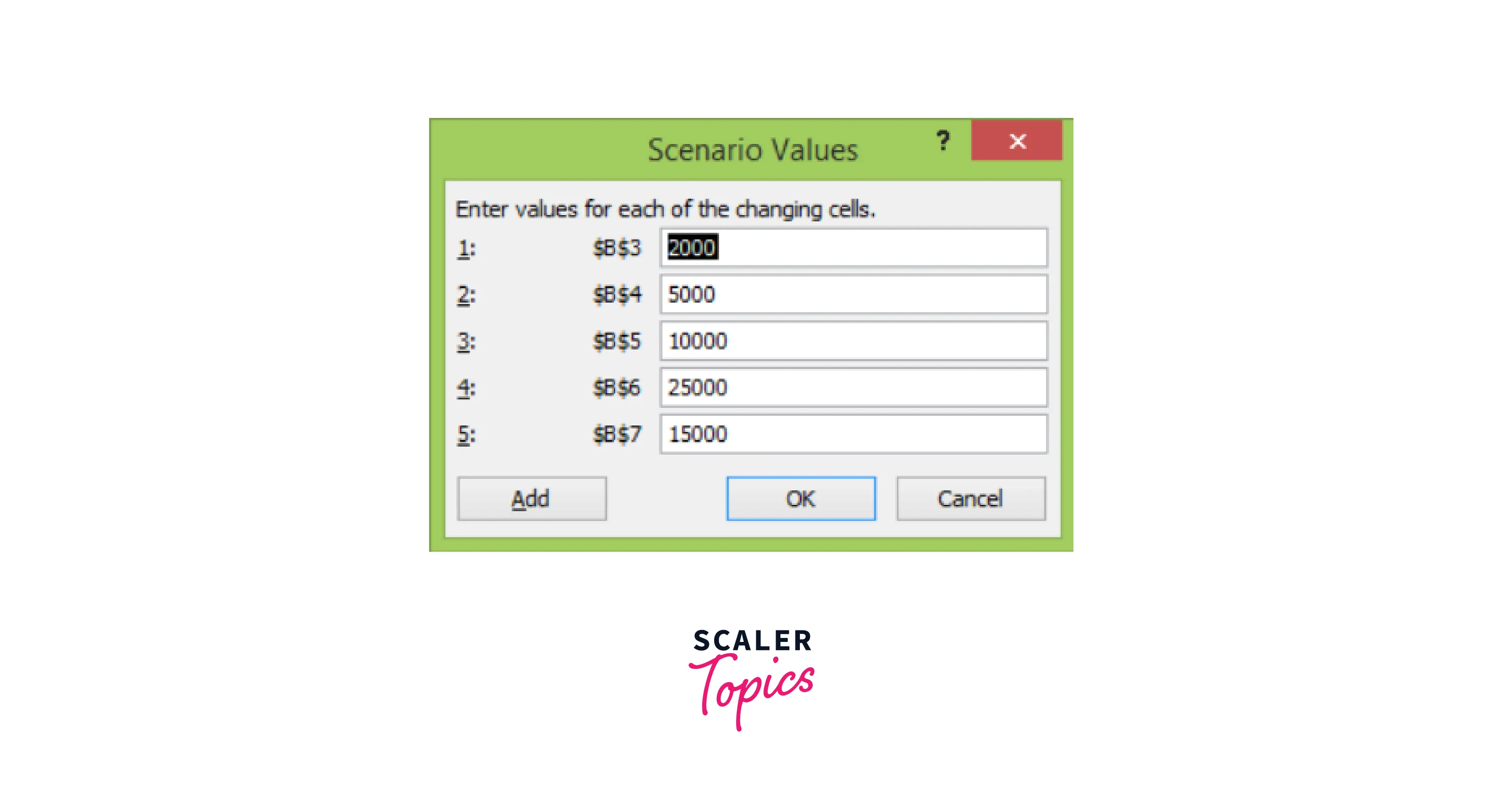 changing scenario values