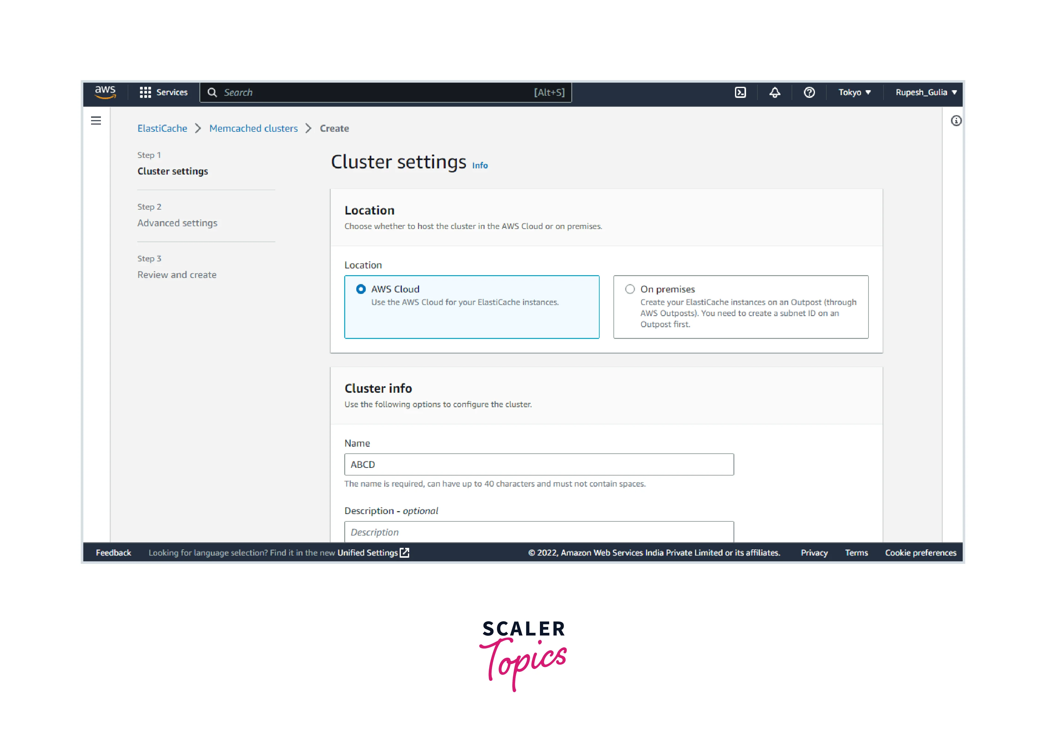 cluster setting page