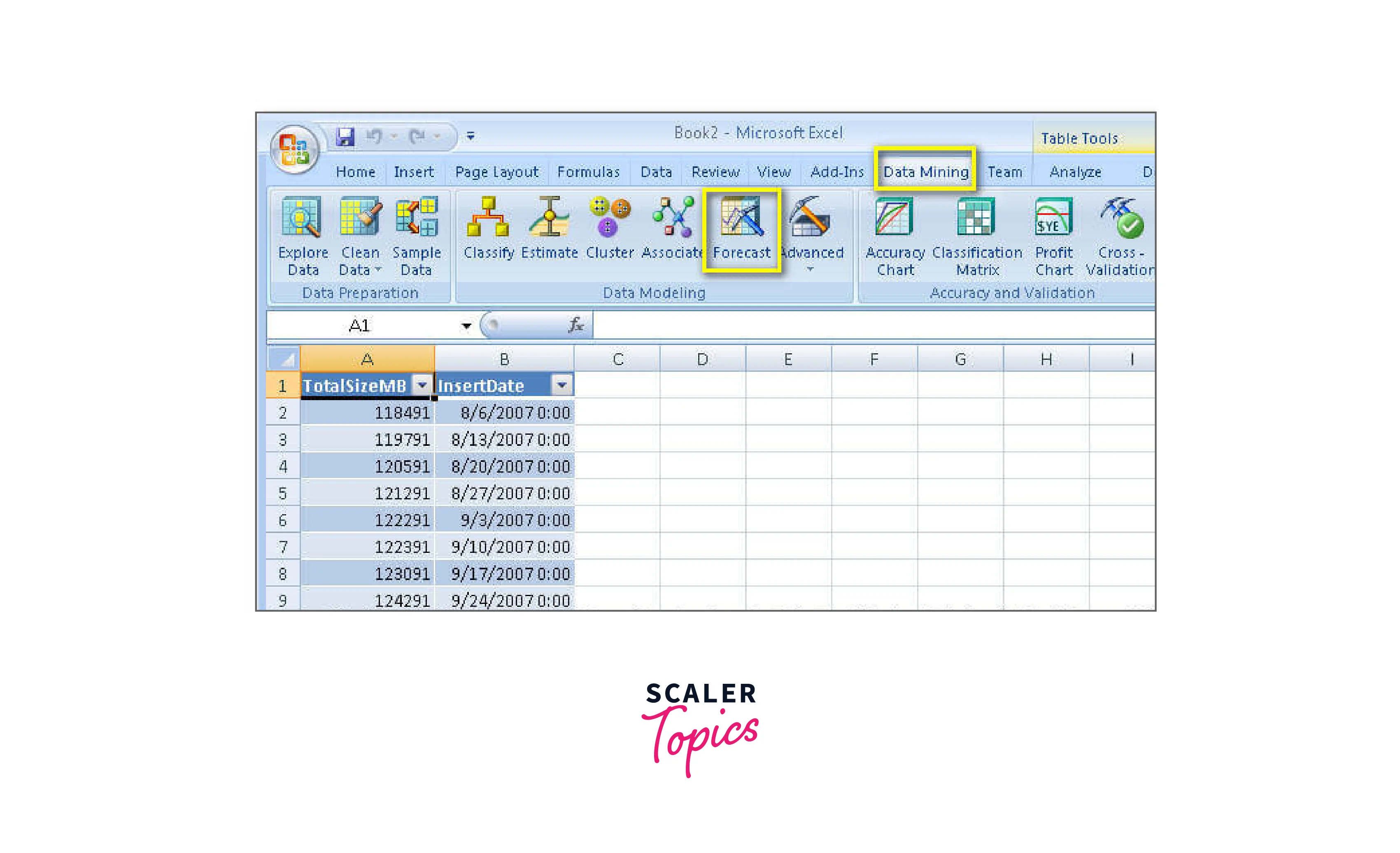 excel be used as a data mining tool