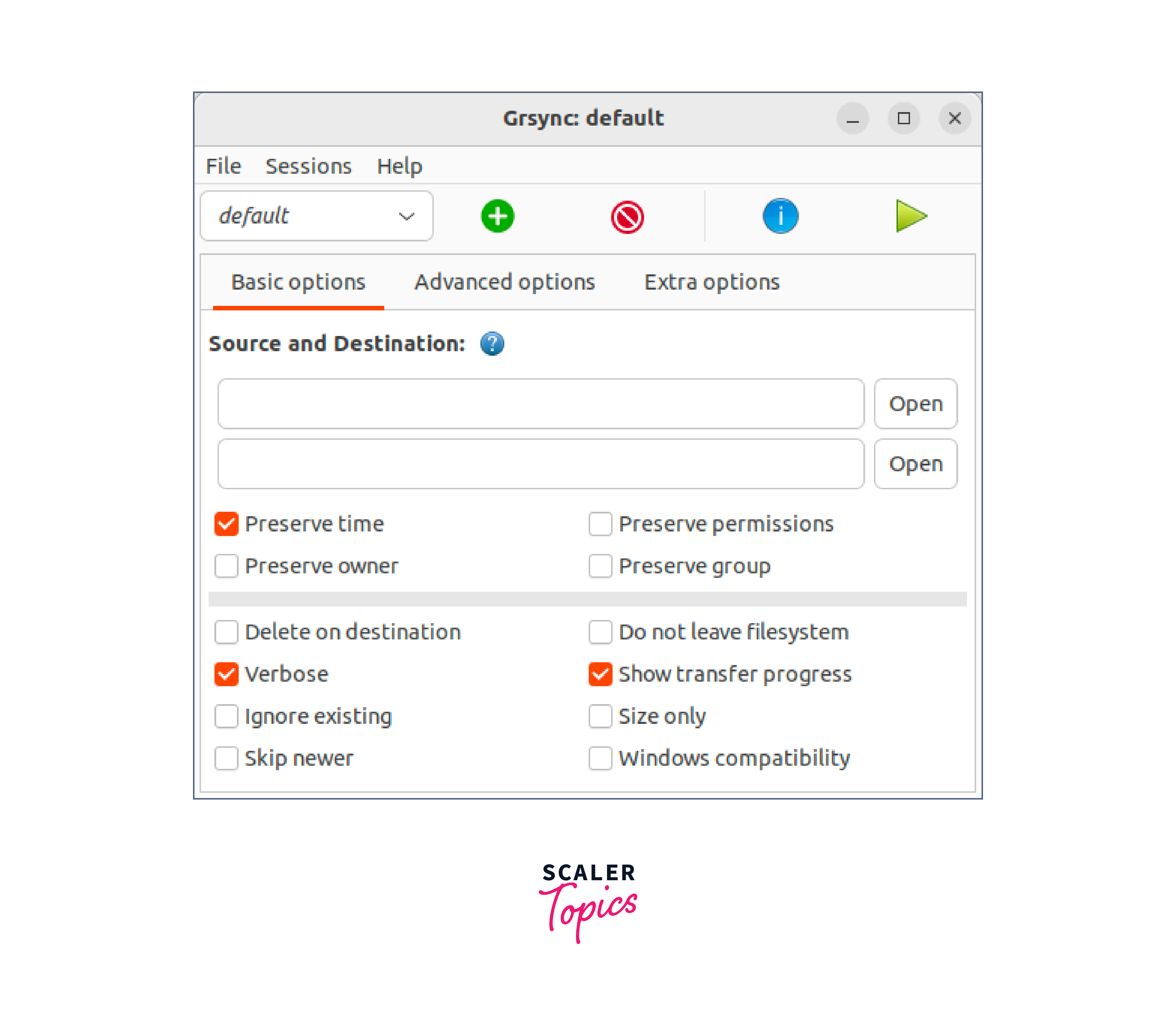 displaying grsync on linux system