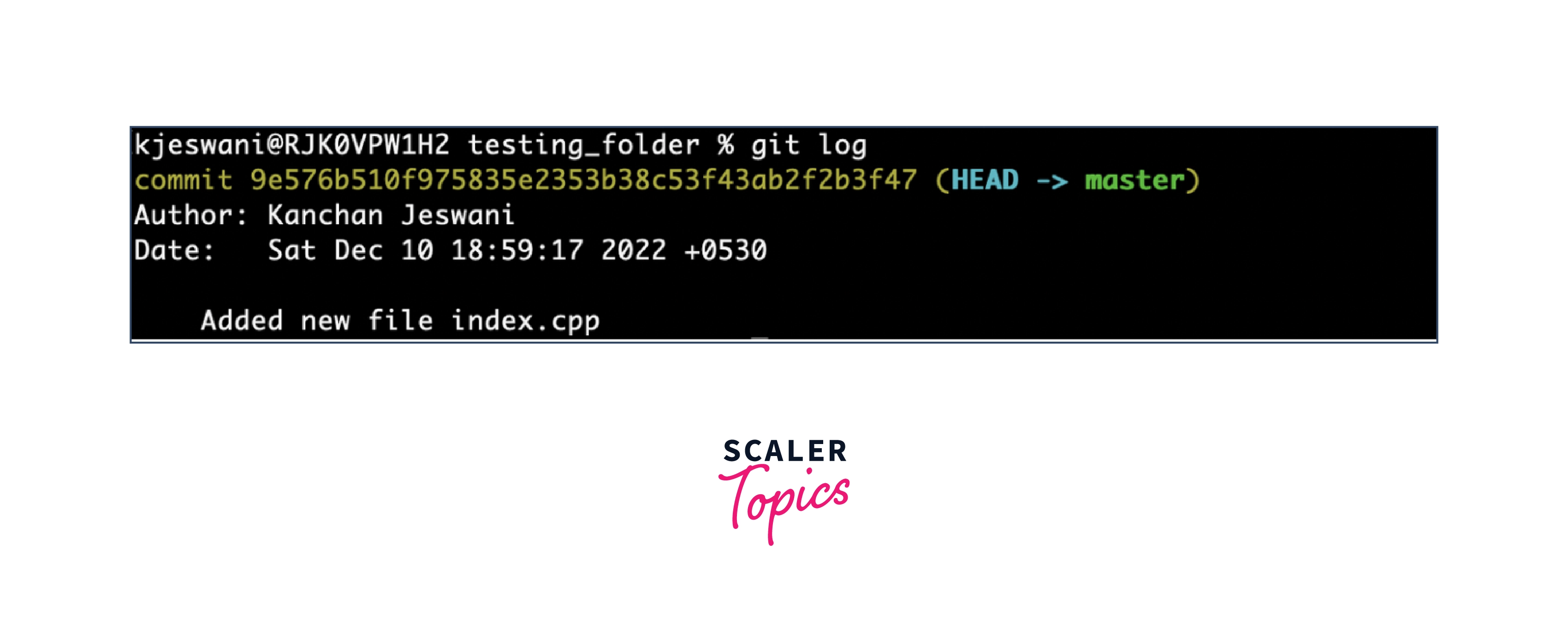 history of the master branch