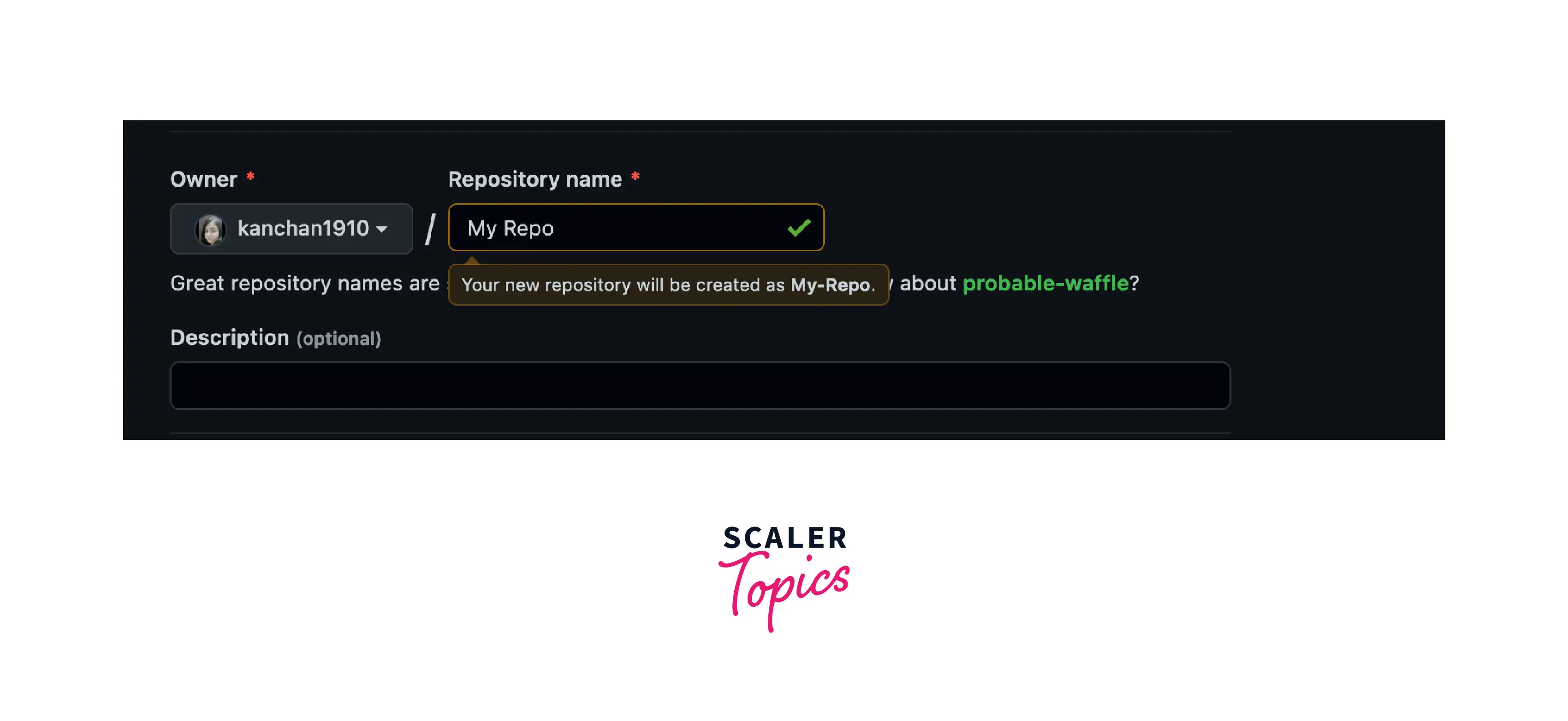 how to name a repository on Github