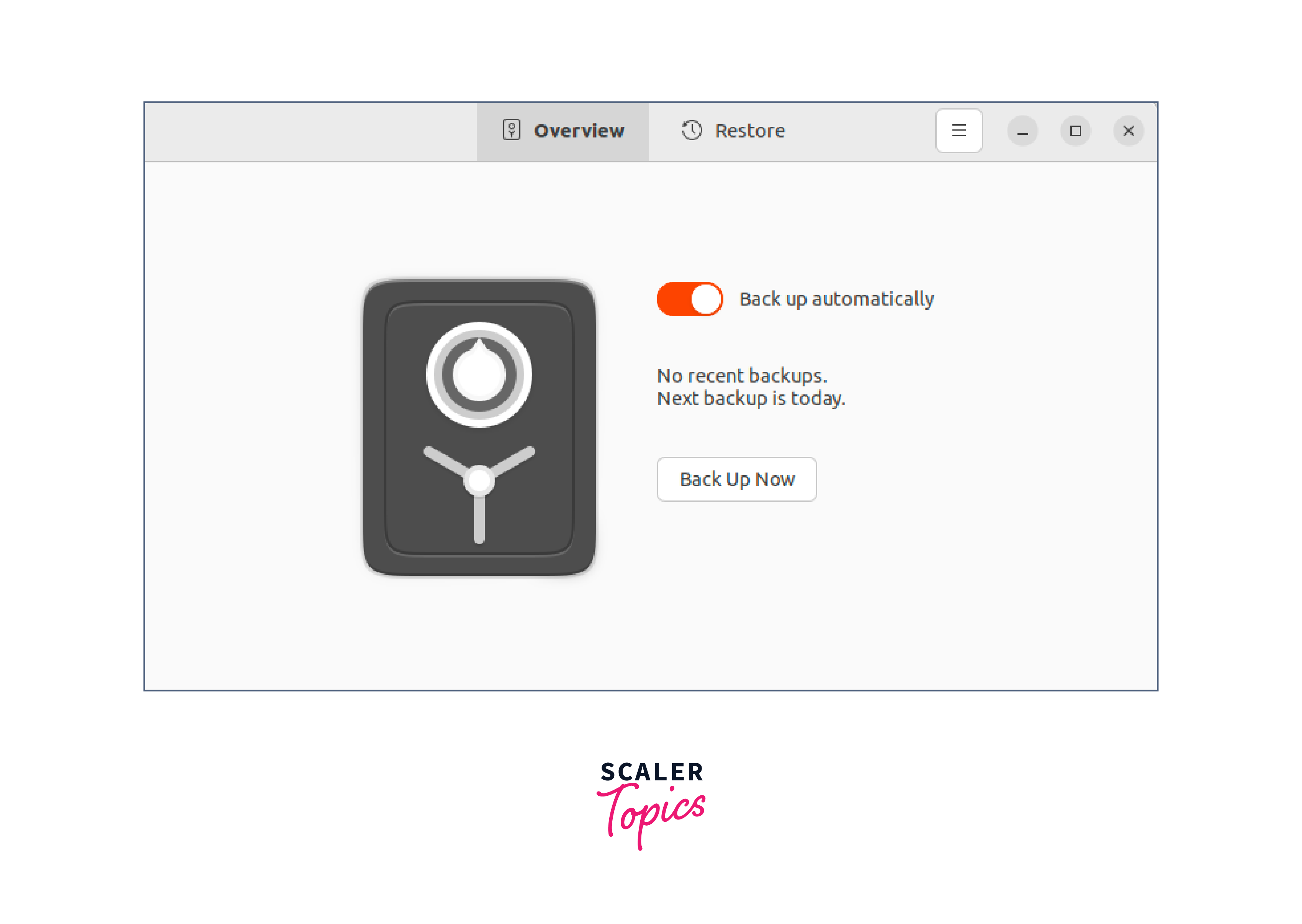 interface of deja dup