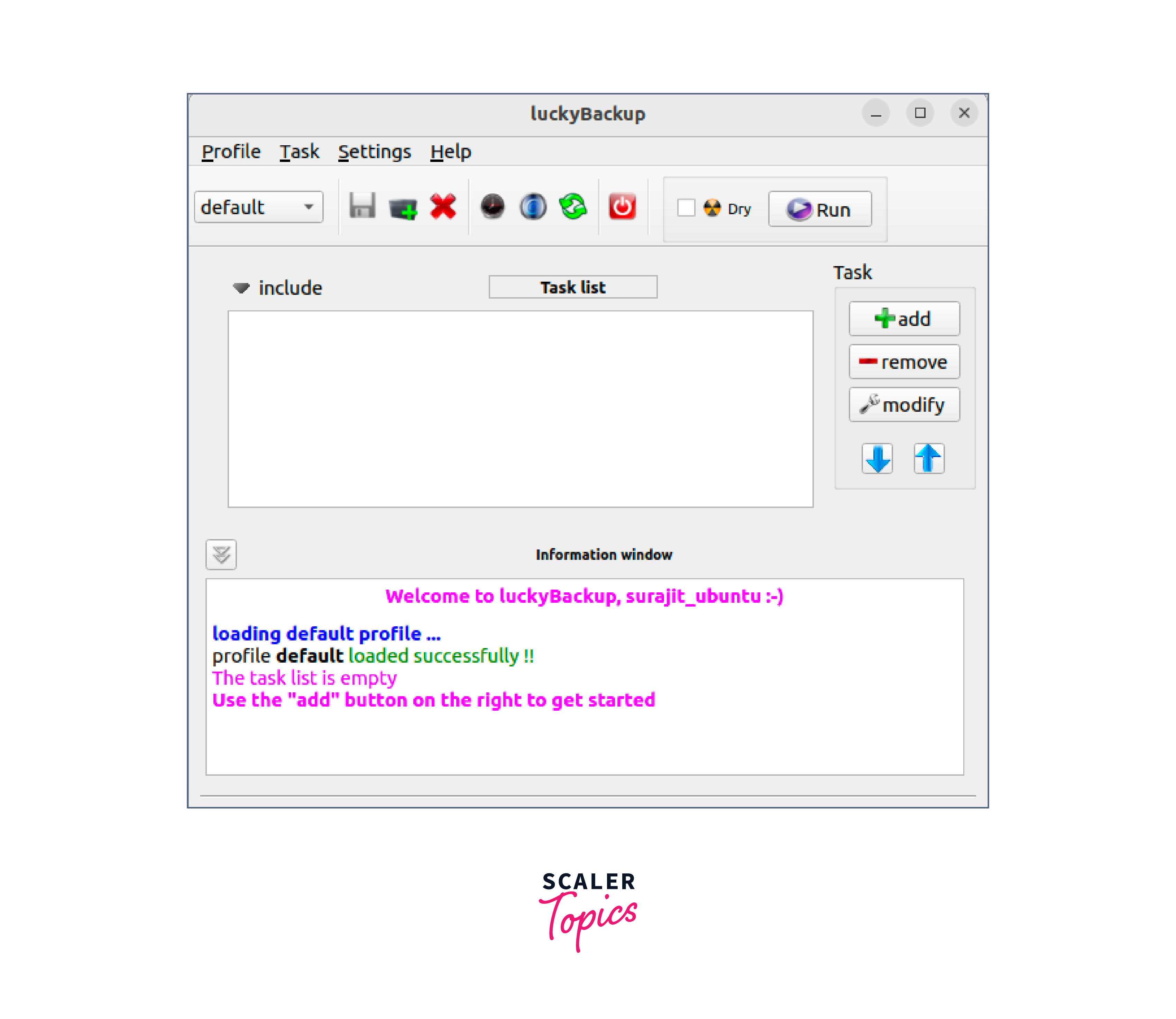 luckybackup interface