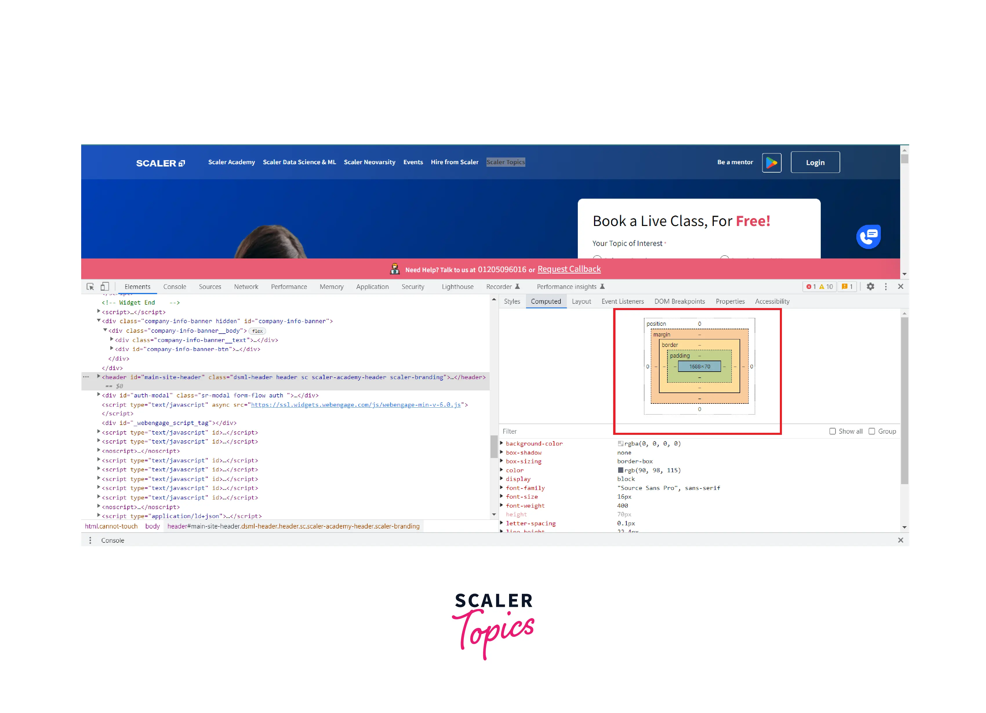 Chrome Developer Tools CSS - Scaler Topics