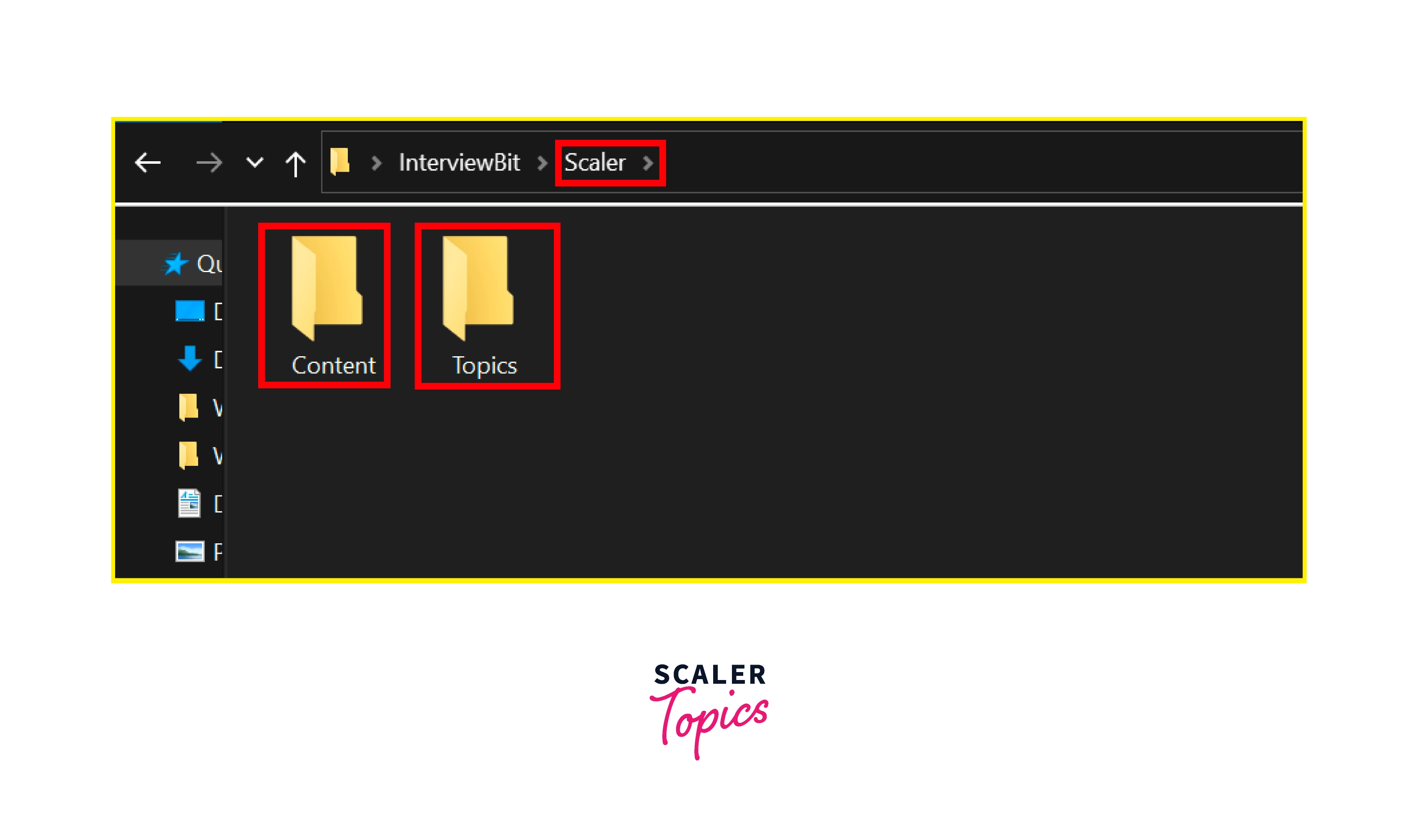 Scaler directory has two sub-directories, Content and Practice