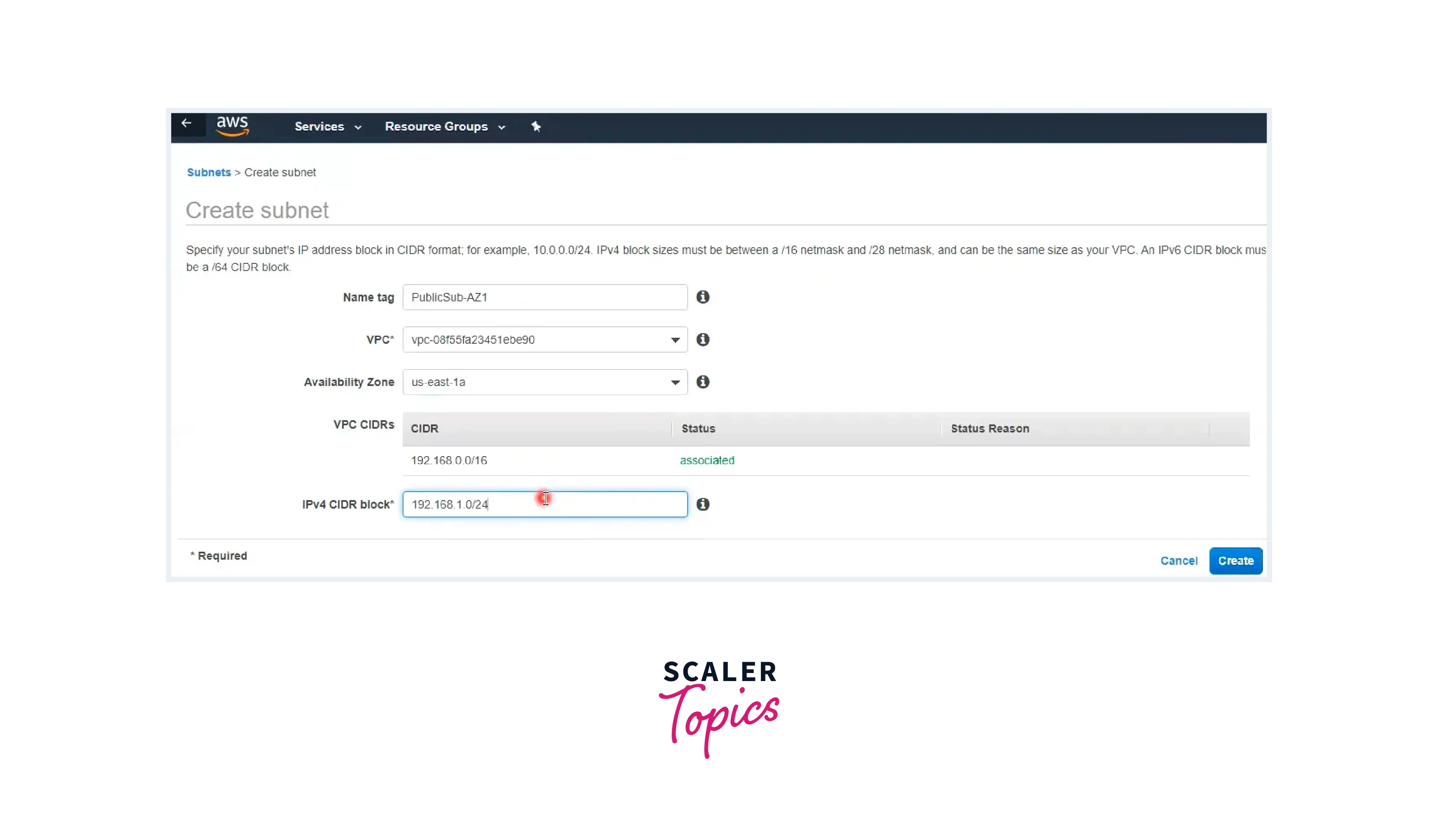 step 2 formation of public and private subnets