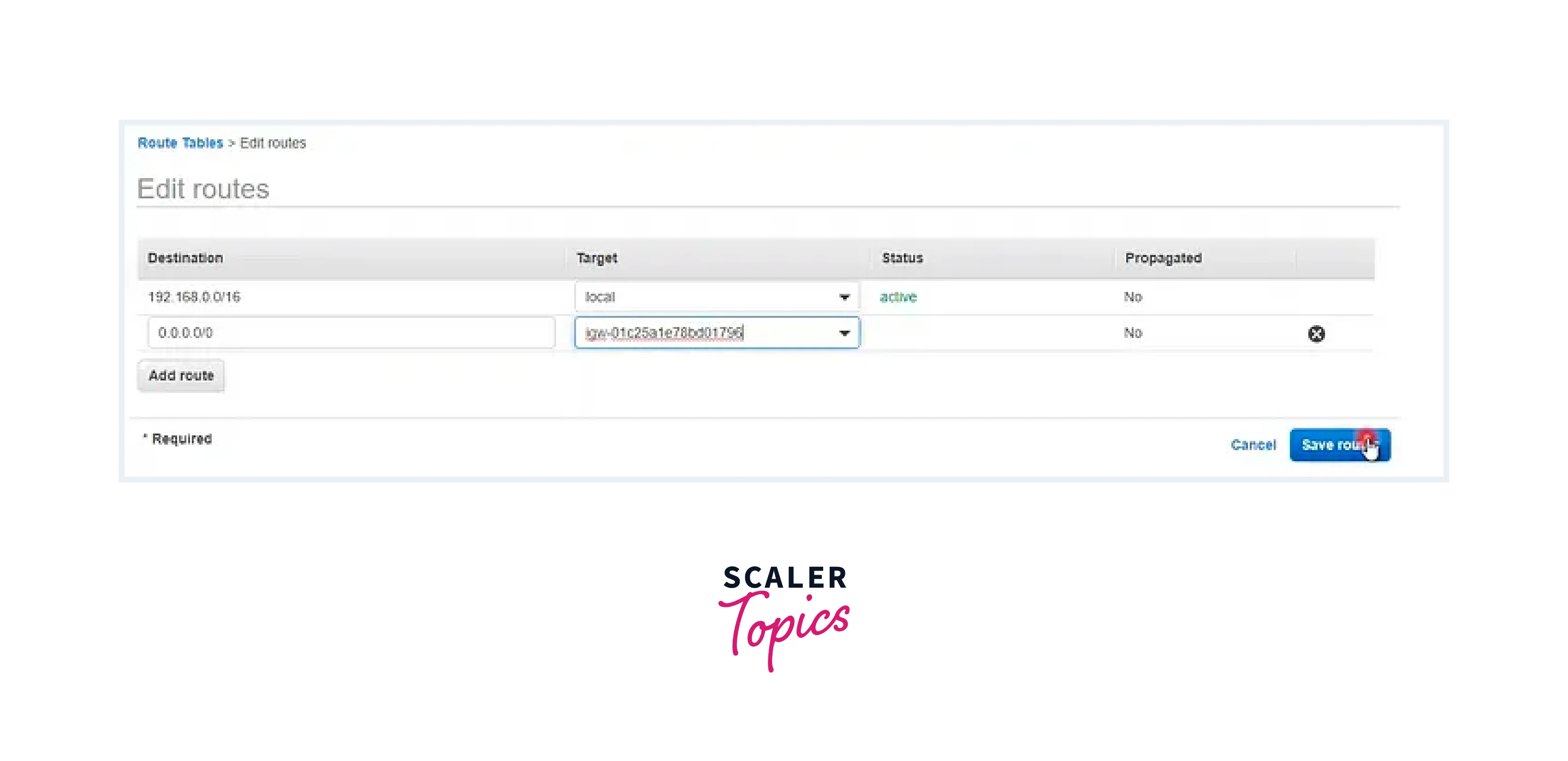 step 5 integrating igw into the public route table