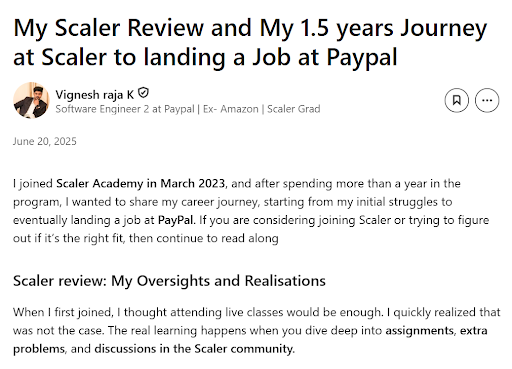 students’ testimonial