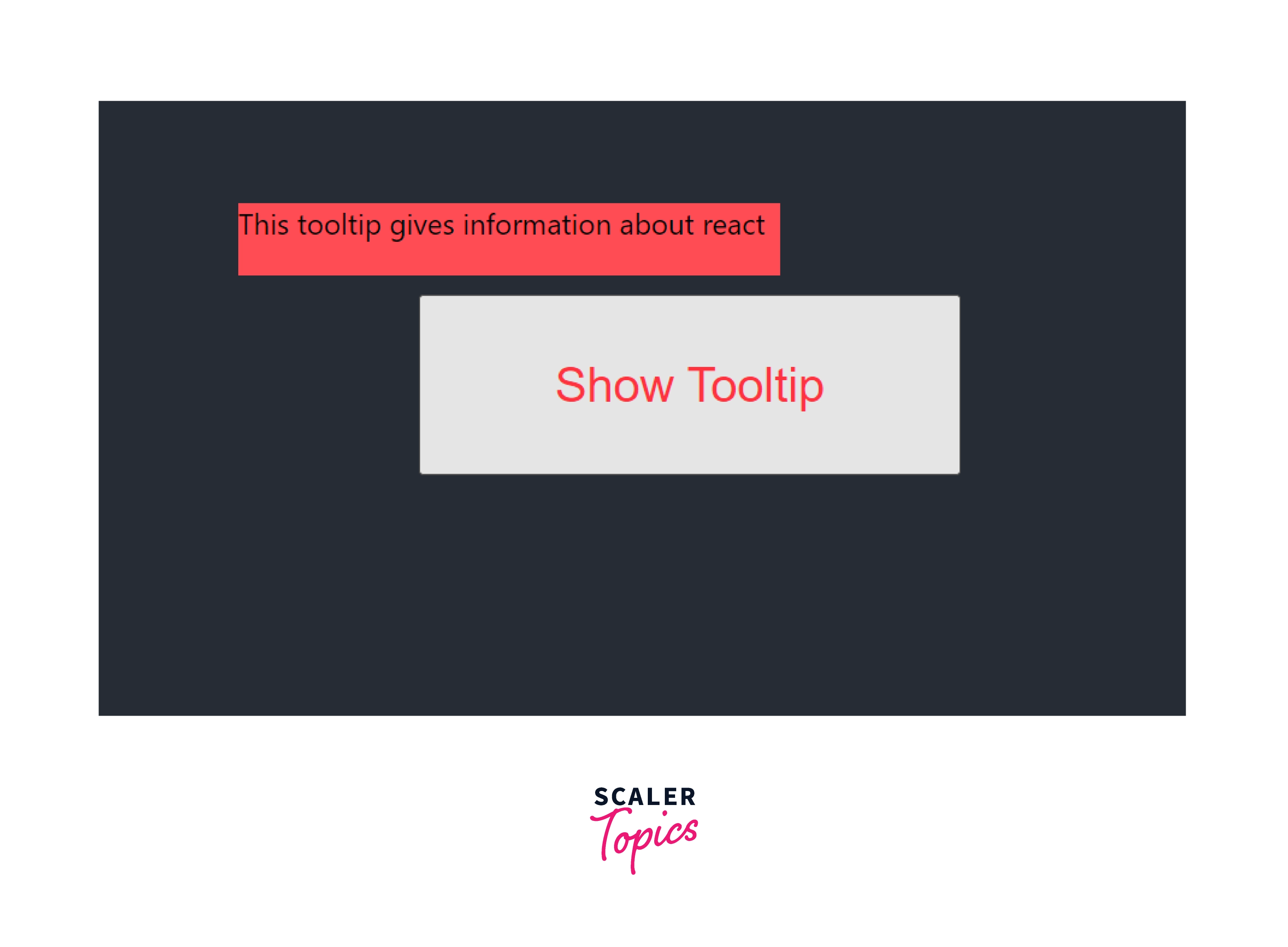 tooltip created using the react portal