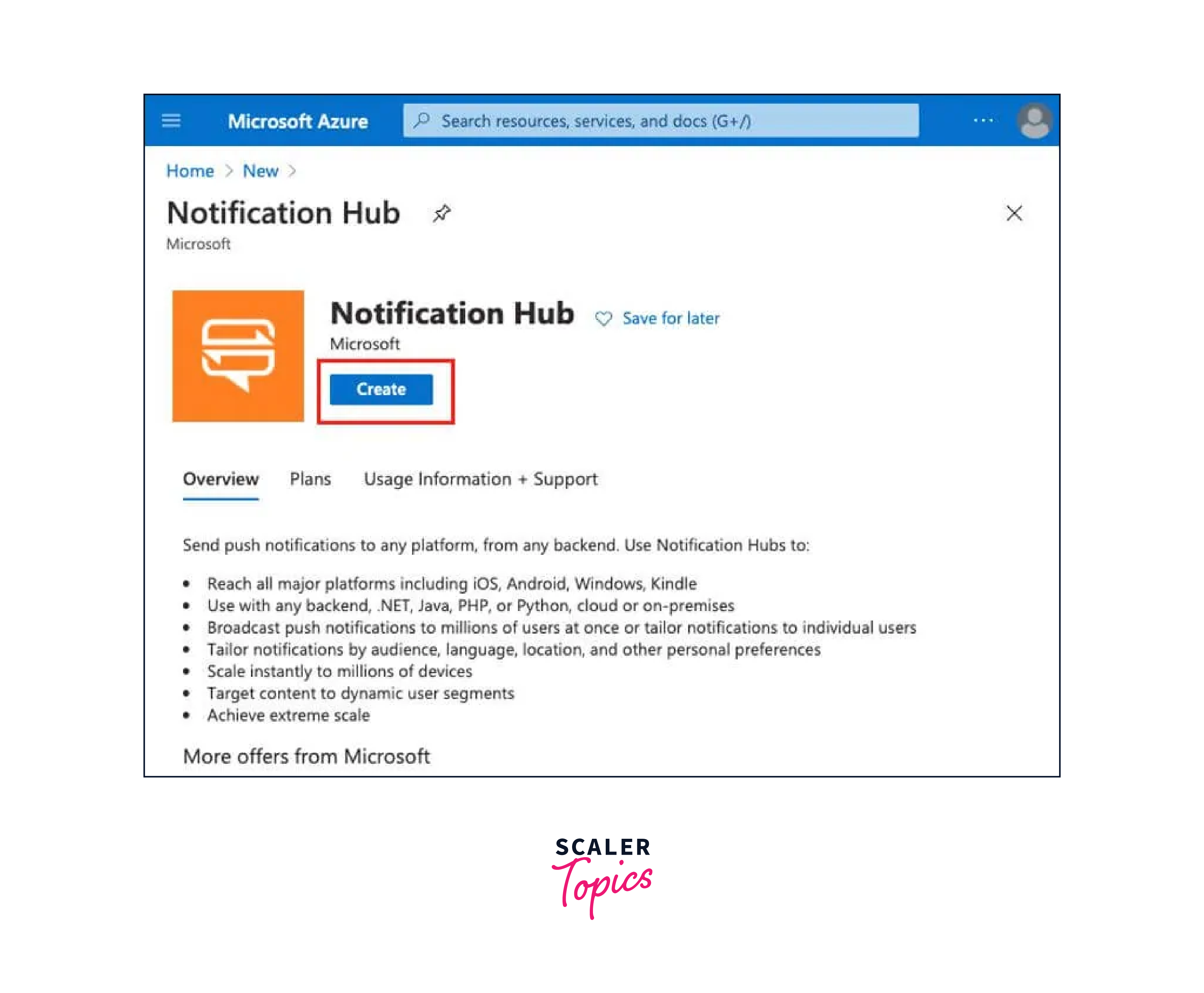 Using Azure Portal to Create Notification Hub