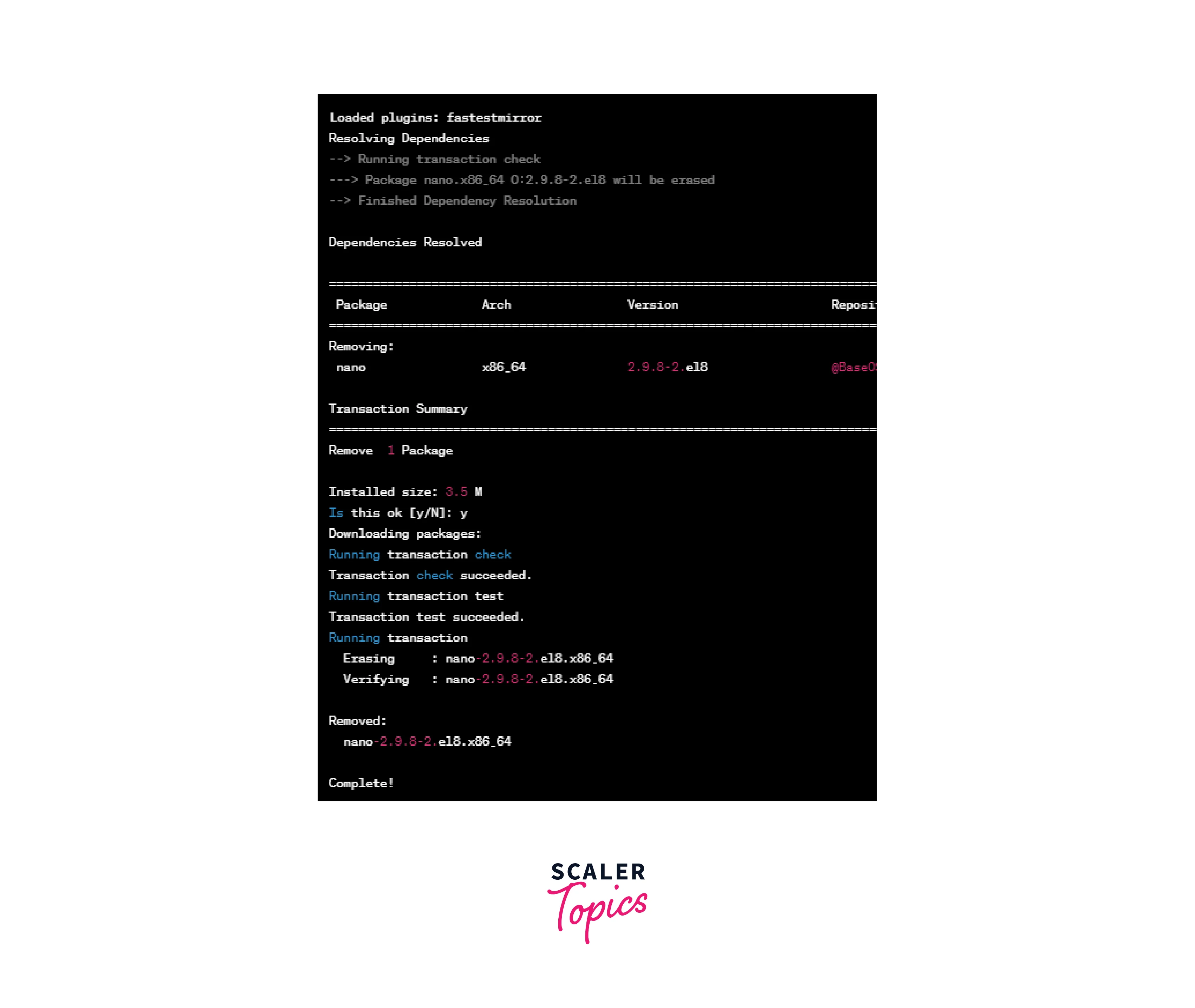 Remove a Package output 1